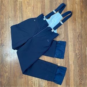 Vintage Bogner Ski Bib/Snow Pants with Suspenders in Navy